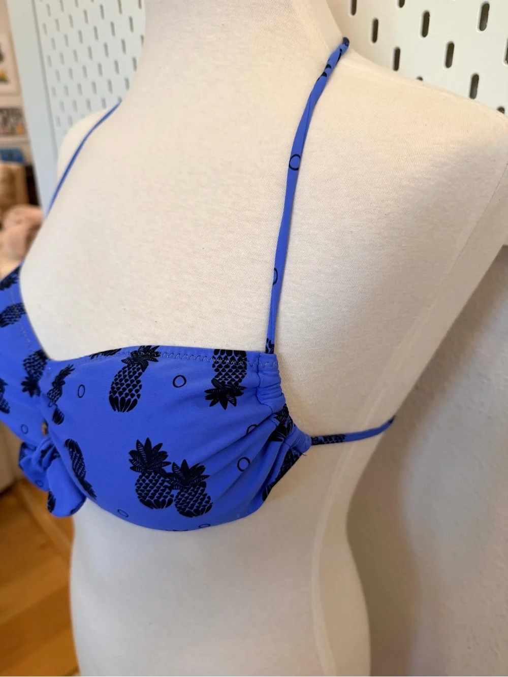 Salinas Blue Pineapple Bandeau Bikini Set Size 42/L NWT